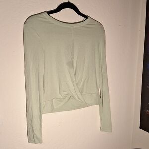 Women's Sage Green Twist Front Top